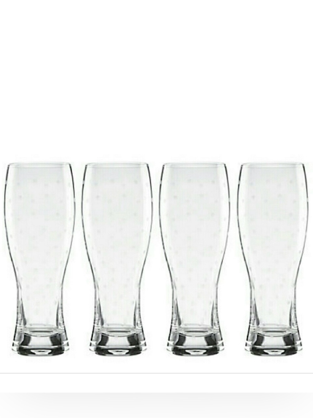 Kate Spade Larabee Dot Wheat Beer Glasses Set of 4